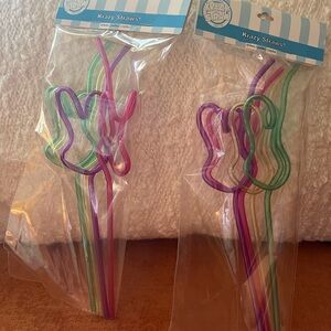 2 new packages multi colored bunny straws. BPA free. Cute!!!